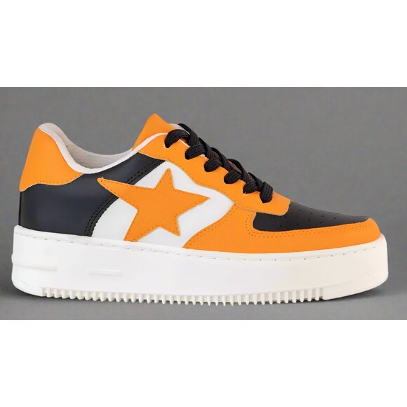 Women's Orange and Black Sneakers - size 10 - Picture 1 of 6
